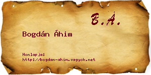 Bogdán Áhim névjegykártya